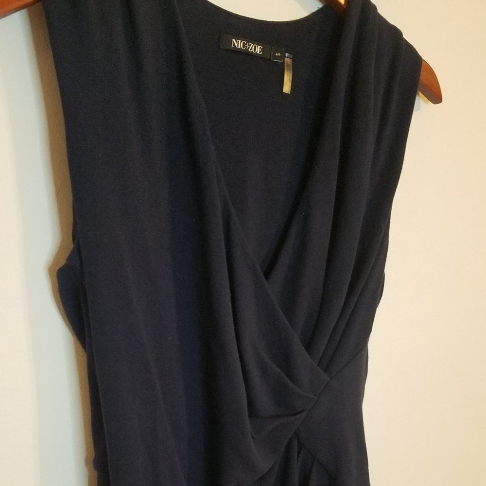 Nic+Zoe Navy Blue Professional Blouse